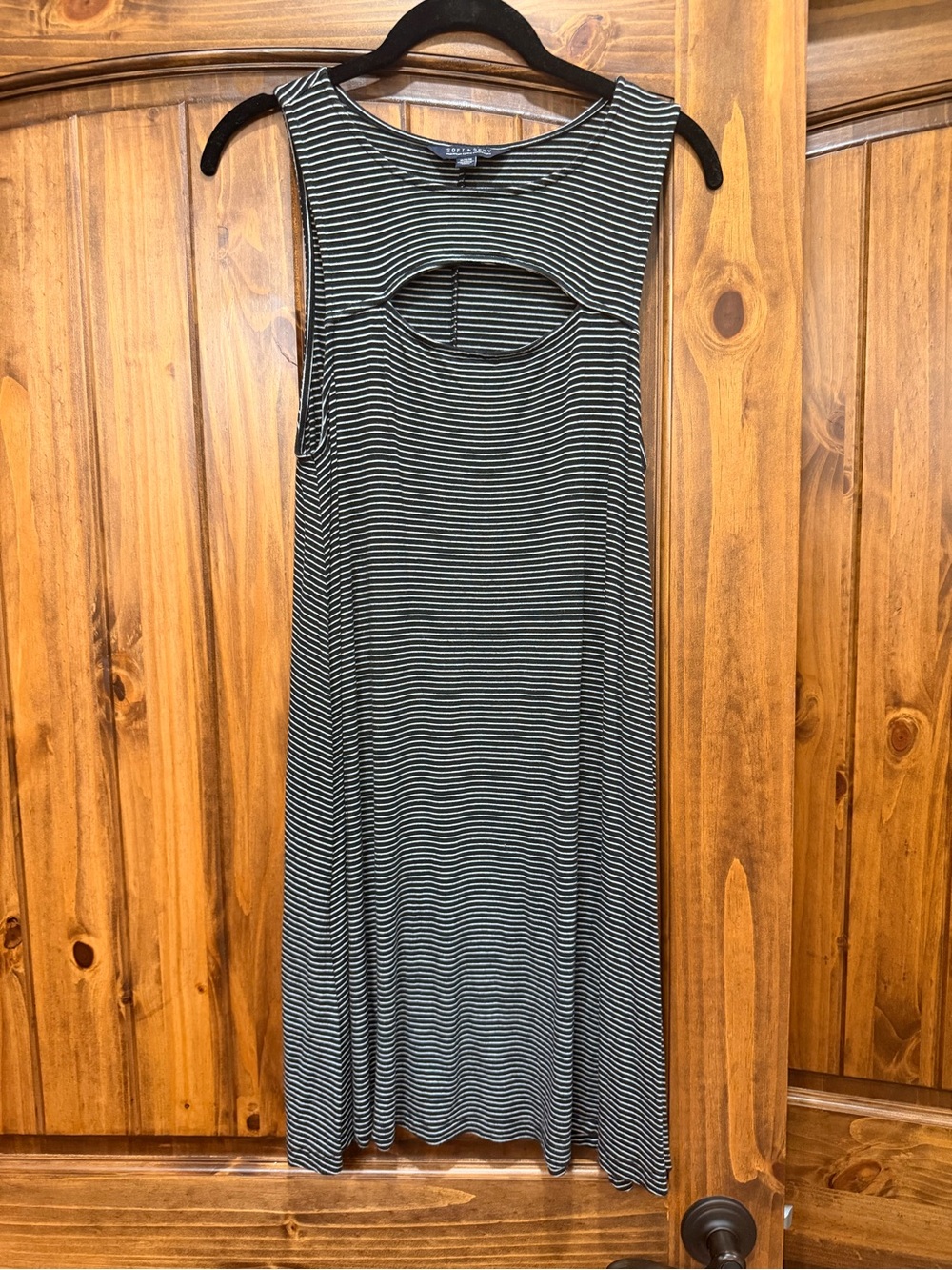 Rue21 Black & White Striped Cutout Sleeveless Dress